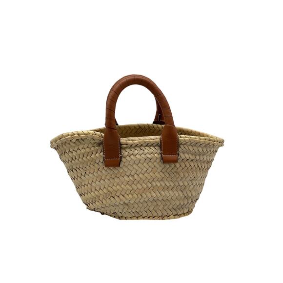 Chlo� 'Marcie' Beige Mini Raffia & Leather Tote - Picture 3 of 5